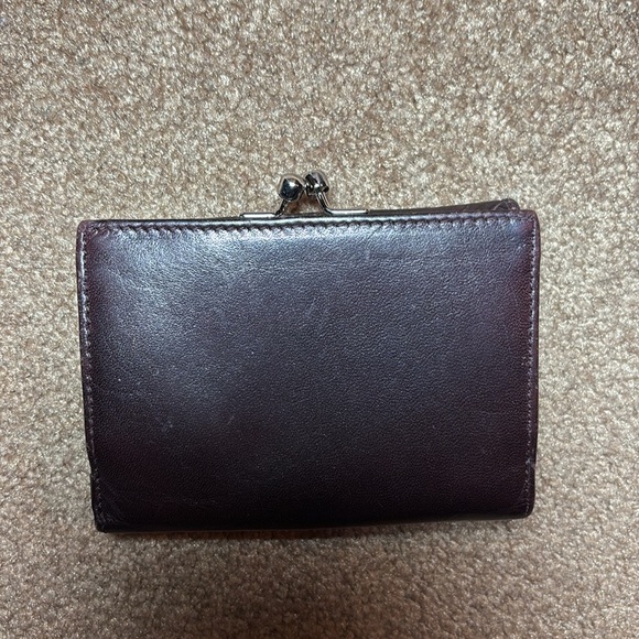 Etienne Aigner Dk Brown Diagonal Leather Pattern Wallet Coin Compartment - Picture 10 of 11